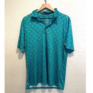 Golf Cart Print Golf Polo Size Medium